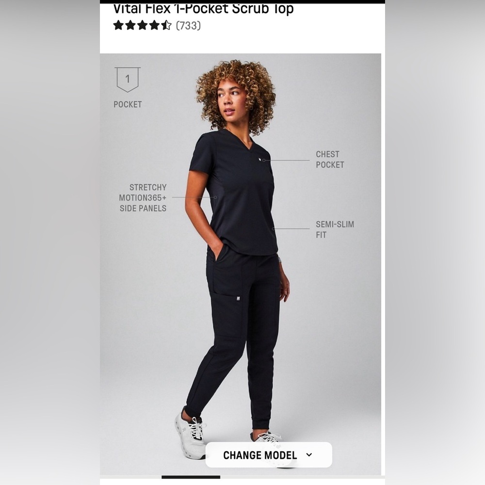 Fabletics Scrub Set Onyx Color - Picture 11 of 12